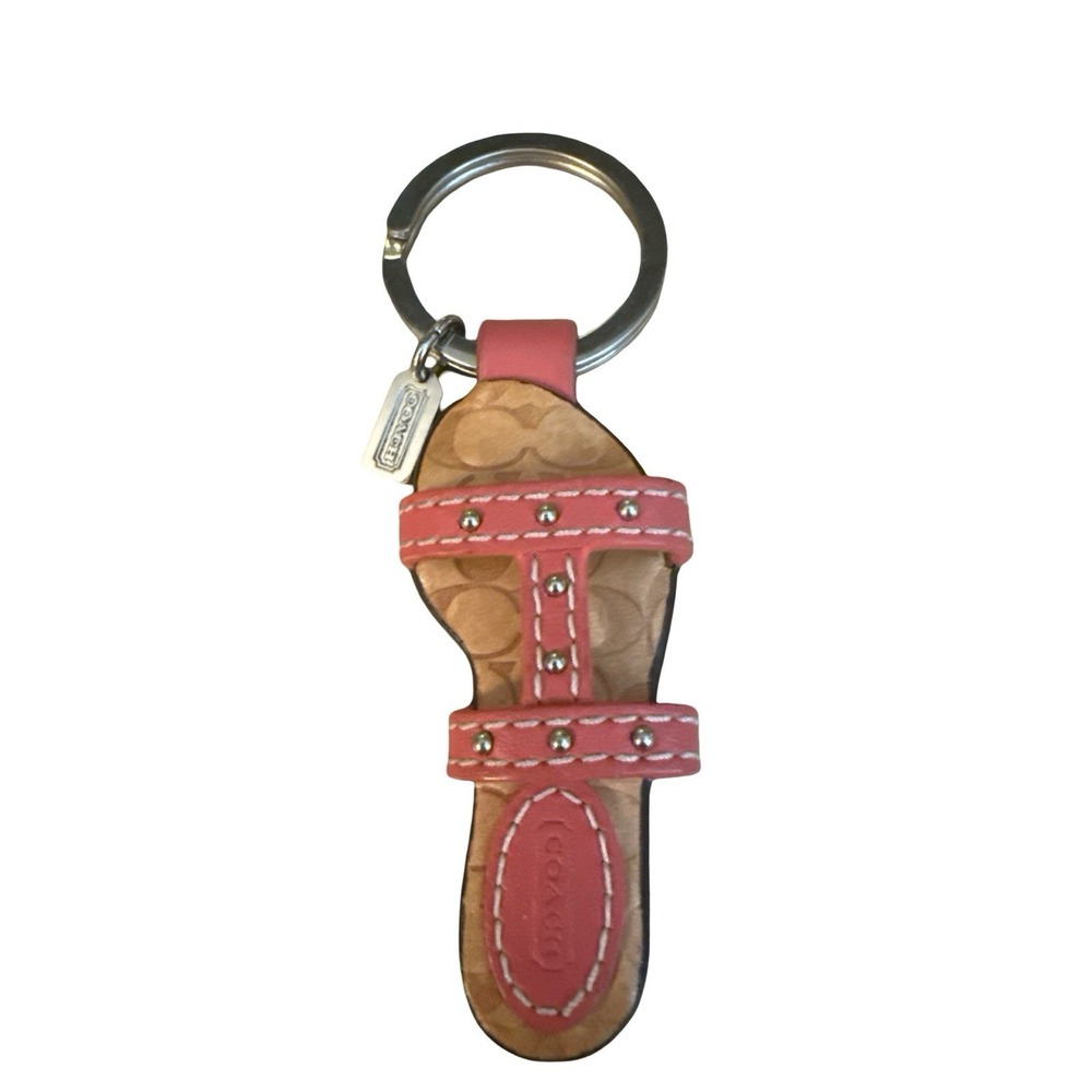 Coach vtg sandal y2k Rare Leather Bag Charm  FOB collectible